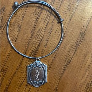 Stainless steel bracelet with mom charm